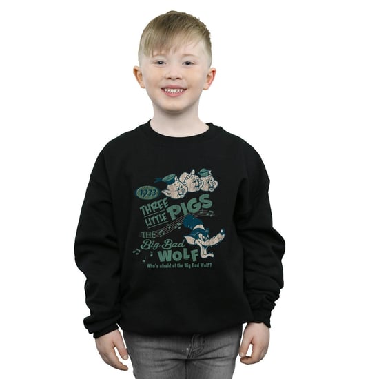 Disney Boys Three Little Pigs Who´s Afraid Of The Big Bad Wolf Sweatshirt (Black)