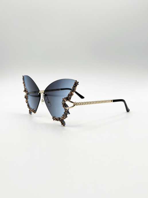 Butterfly Lens with Crystal Detail in Blue - Image 3