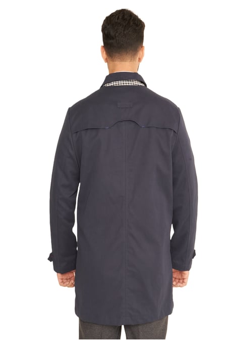 Harry Brown Men's Navy Blue Single Breasted Trench Coat