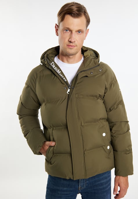 Dreimaster Winterjacke mit Wattierung Herren militärisch oliv - Image 3