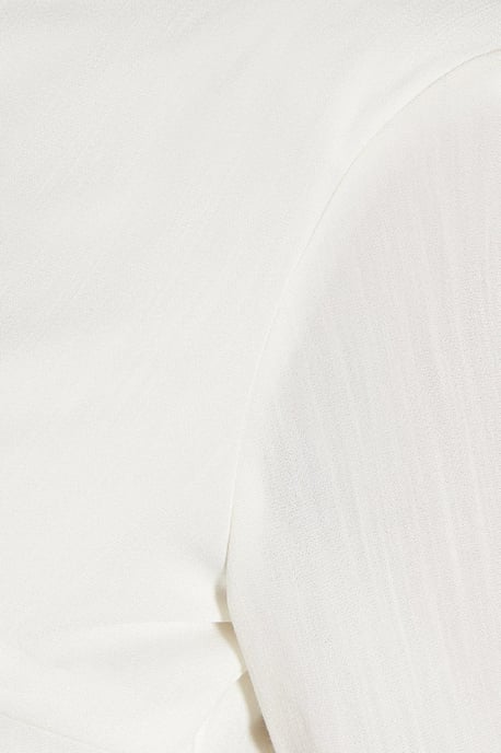 Linen Look Shoulder Pad Long Sleeve Top & Skirt Co Ord