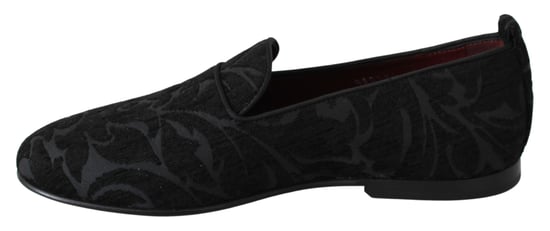 Dolce & Gabbana Schwarze Jacquard Ballerinas Hausschuhe Loafers Schuhe - Image 5