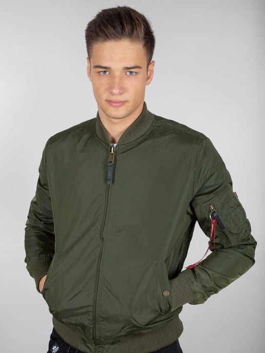 Men's Alpha industries Ma-1 Tt Bomber Jacket in Dark Green - Image 3