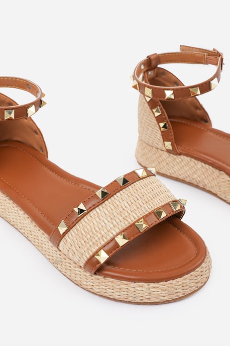 Wheres That From Womens 'Katara' Studded Gladiator Braided Strap Espadrille Flatform - Image 4