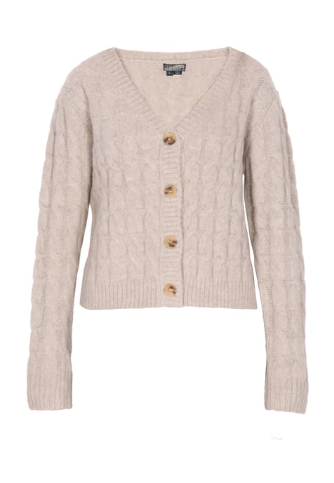 Dreimaster Cardigan Damen Hellbraun Melange - Image 1