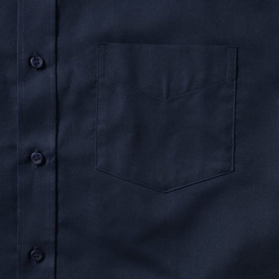Russell Collection Herren-Kurzarmhemd aus pflegeleichtem Oxford (Bright Navy) - Image 3