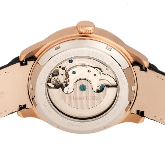 Heritor Automatik Gregory Semi-Skelettuhr mit Lederarmband - Image 4