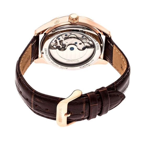 Heritor Automatik Sebastian Semi-Skelett Lederarmbanduhr - Image 2