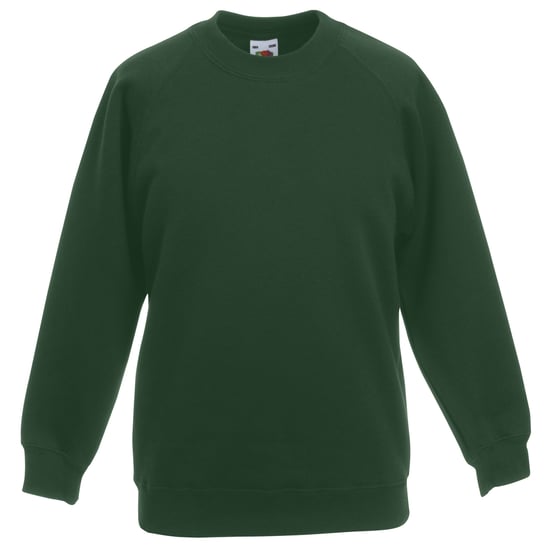 Fruit Of The Loom Childrens Unisex Raglan Ärmel Sweatshirt (Flasche grün) - Image 1