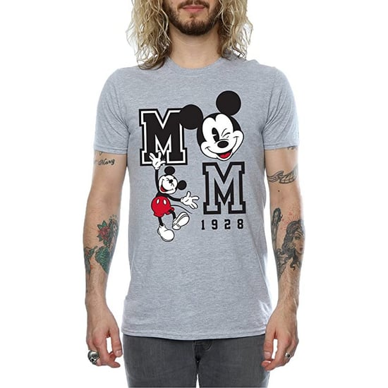 Disney Mens Jump And Wink Mickey Mouse T-Shirt (Sports Grey)