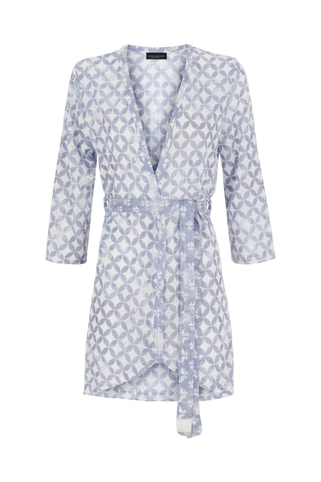 Diamond Print Belted Cardigan