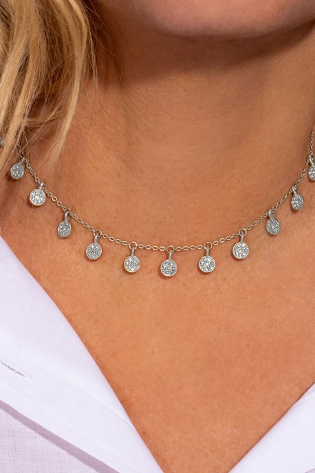 Silver Pavé Boho Choker Necklace