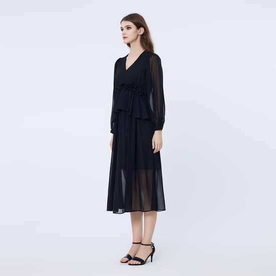 Langes Rüschenkleid aus Chiffon - Image 3