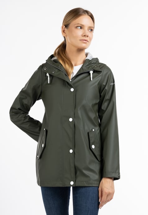 Dreimaster Regenjacke Damen Dunkeloliv - Image 2