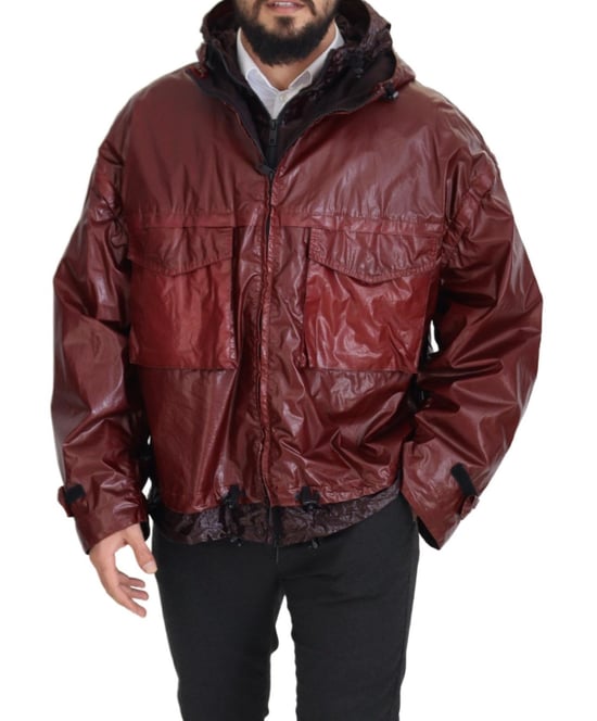 Dolce & Gabbana Bordeaux Baumwoll-Hoodie mit durchgehendem Reißverschluss für Herren - Image 5
