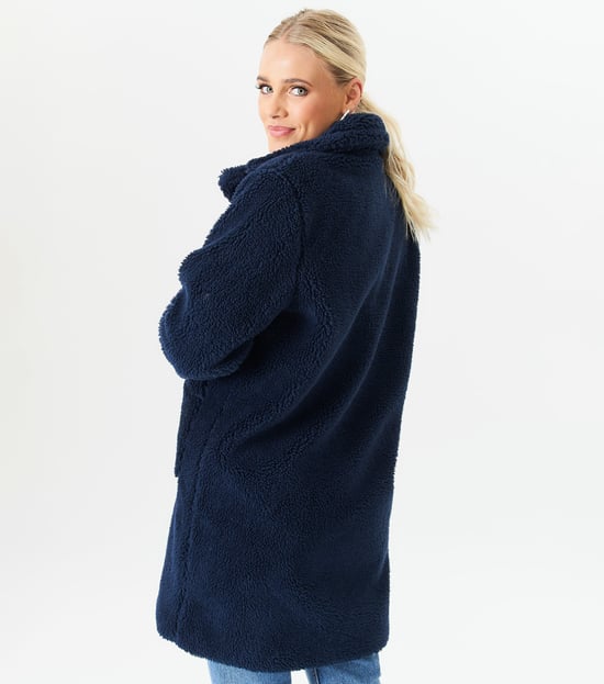 Faux Fur Longline Teddy Overcoat