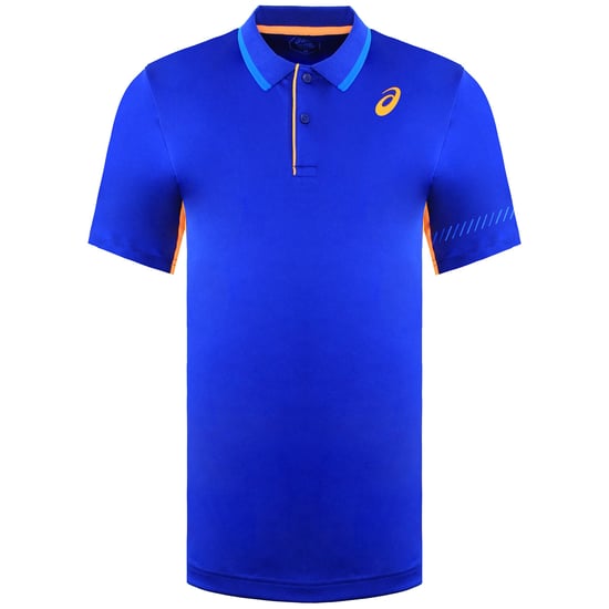 Asics Logo Herren-Padel-Poloshirt in Blau - Image 1