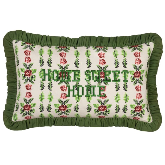 Feeoni Home Sweet Home Bestickter Baumwoll-Kissenbezug - Image 1