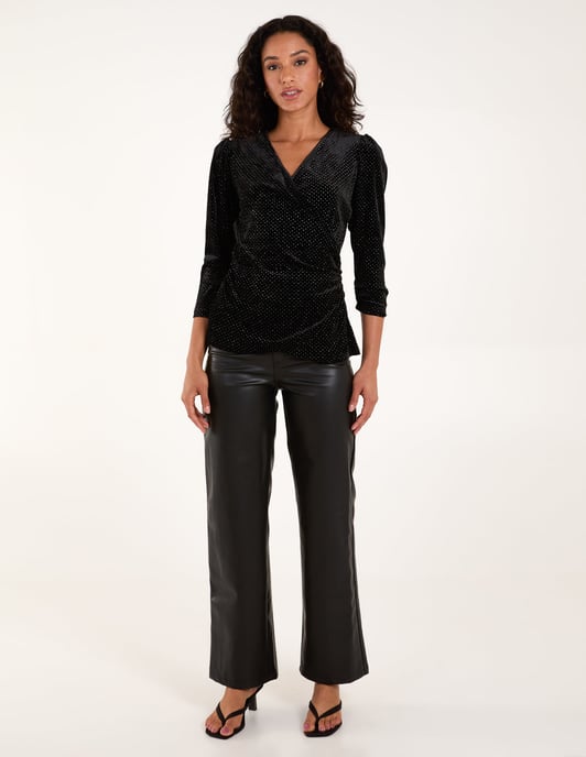 Wrap Glitter Velvet Top