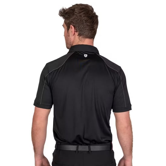 Island Green - Poloshirt Abgesteppt für Herren - Emblem (Schwarz) - Image 2