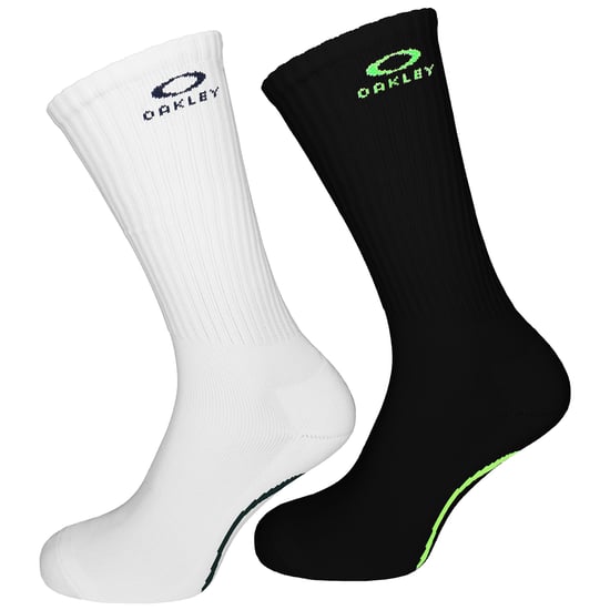 Oakley 2er-Pack Ellipse Macro Herren Radsocken Schwarz/Weiß - Image 1
