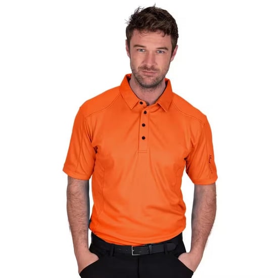 Island Green - Poloshirt Abgesteppt für Herren - Emblem (Dunkel Orange) - Image 3