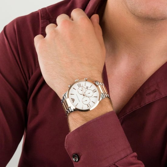 Emporio Armani AR11209 Giovanni Chronograph Weißes Zifferblatt Herrenuhr - Image 3