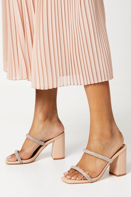 Tyla Diamante High Block Heeled Sandals