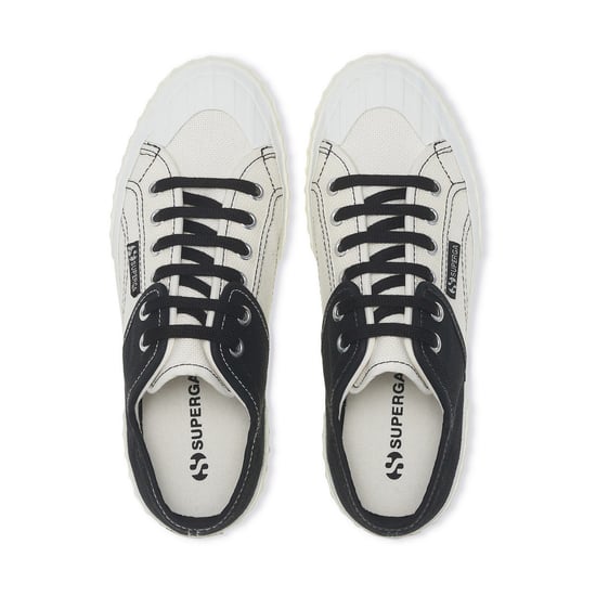 Superga - Damen Sneaker, Blockfarben (Schwarz/Blau/Orange) - Image 3