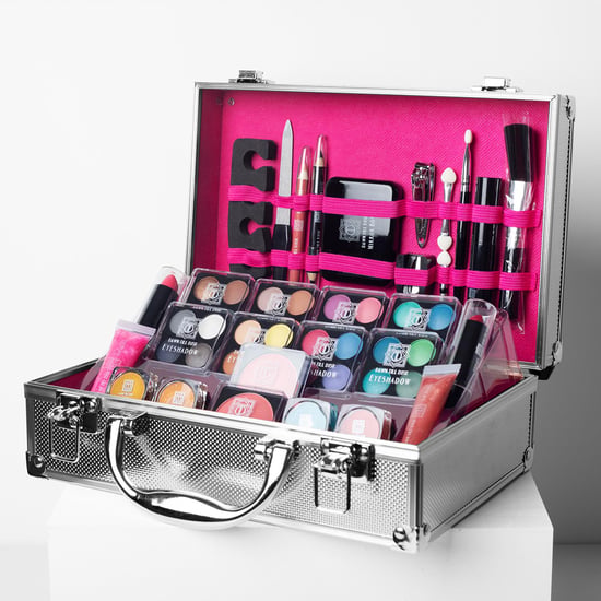 Envie Dawn Till Dusk Make-Up Large Storage Vanity Case Set 54pc, Silver