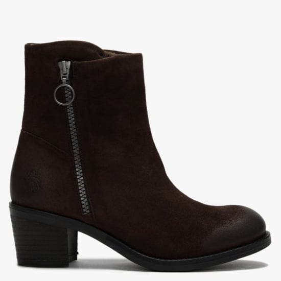 Fly London Zent Suede Block Heel Ankle Boots