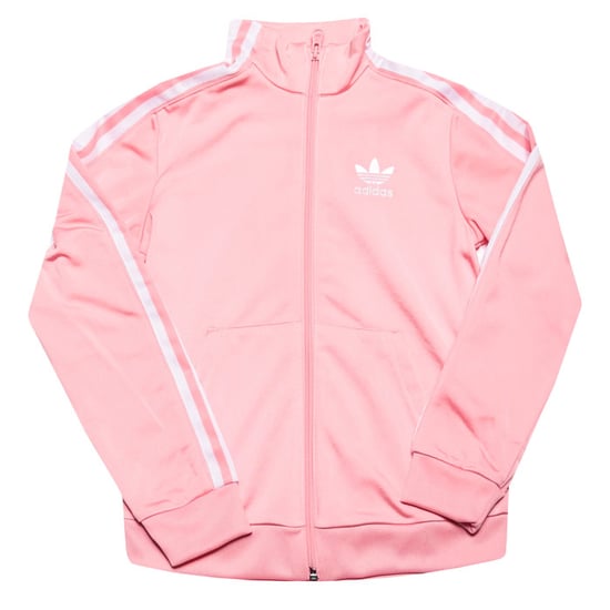 Girl's adidas Originals Junior Lock Up Track Top in Pink white