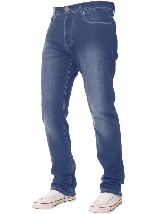 Enzo Herren Regular Fit Stretch Denim Jeans - Image 1