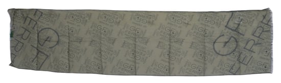 GF Ferre Foulard vert en laine et viscose à motifs pour femme - Image 6