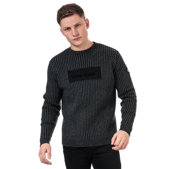 Men's Henri Lloyd Wool Mix Round Neck Jumper in Charcoal