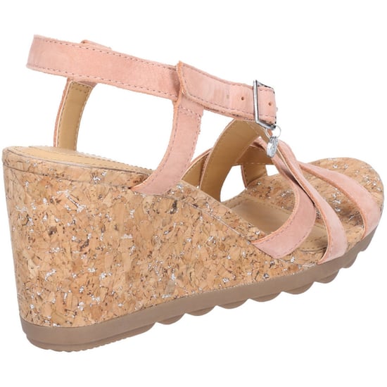 Hush Puppies Womens Pekingese Strappy Wedge Buckle Sandals
