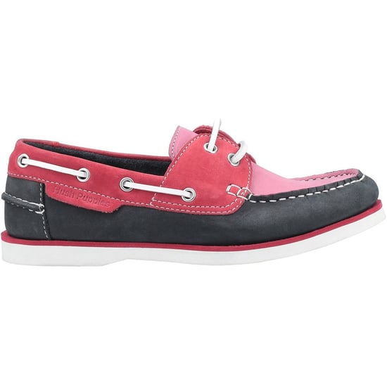 Hush Puppies Womens Hattie Leather Lace Up Boat Shoes