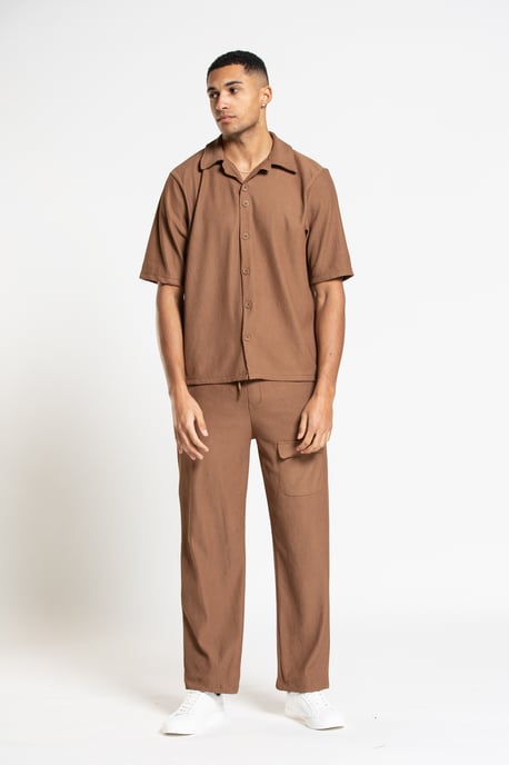 Brown 'Ottoman' Relaxed Fit Short Sleeve Shirt