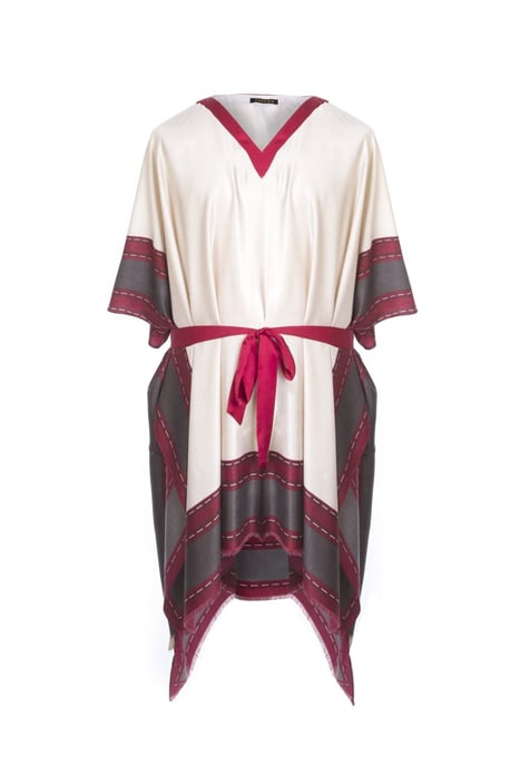 Cashmere Blend Check Kaftan
