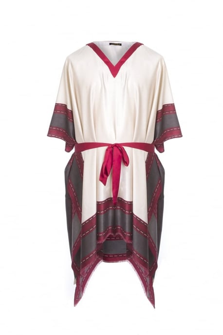 Cashmere Blend Check Kaftan