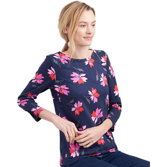 Joules Womens Harbour Printed Long Sleeve Curved Jersey Top
