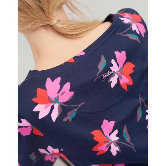 Joules Womens Harbour Printed Long Sleeve Curved Jersey Top