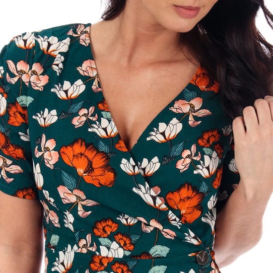 Women's Brave Soul Floral Tea Dress in Green