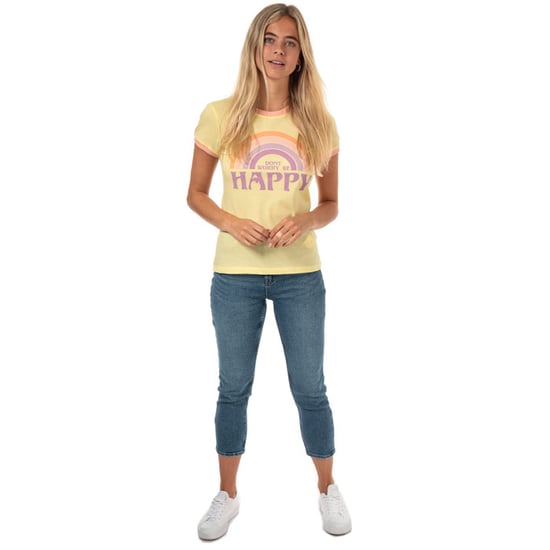 Women's Brave Soul Be Happy T-Shirt Yellow 10in Yellow