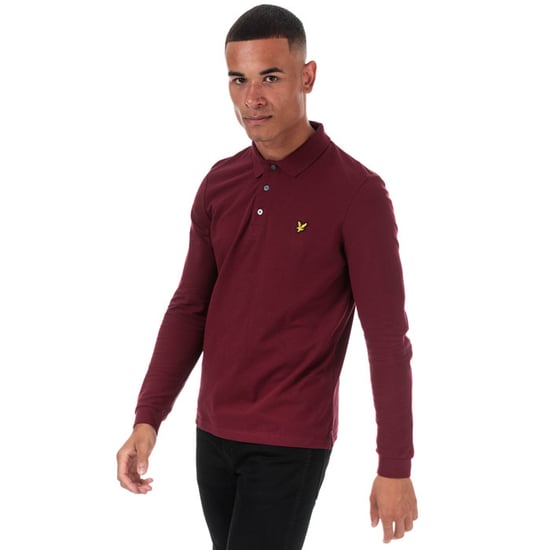 Lyle And Scott Langarm-Poloshirt für Herren in Burgunderrot - Image 1