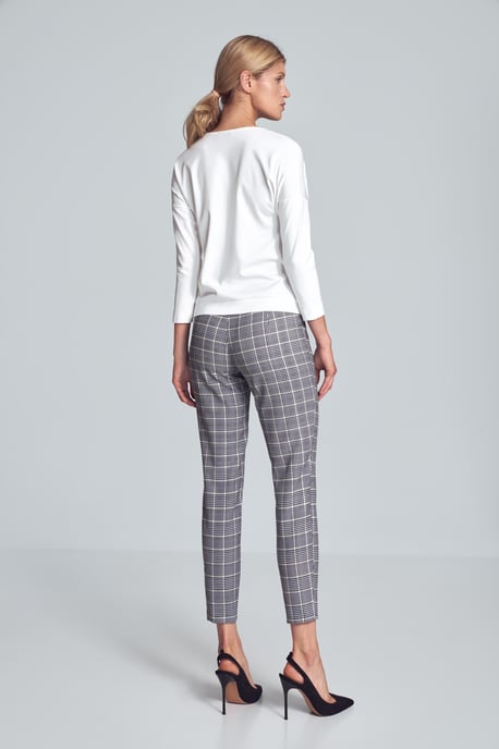 Ecru Elegant Short Blouse with Falling Shoulder