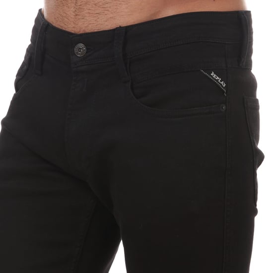 Jean Anbass Slim Fit Droit Replay Pour Homme en Noir - Image 5