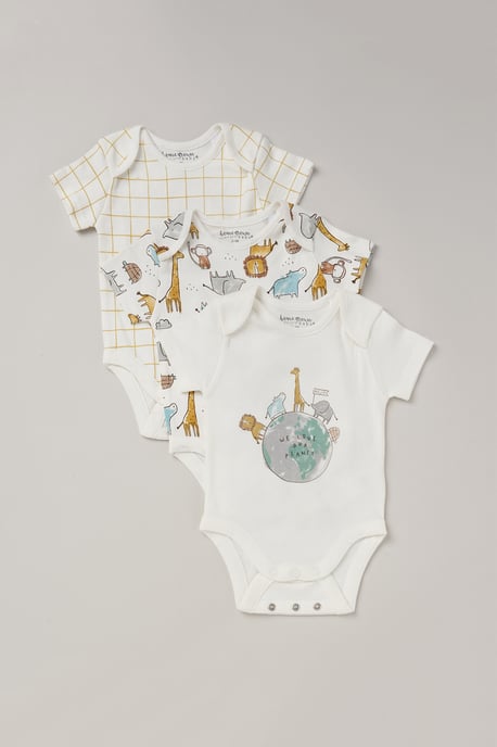 We Love Our Planet Print 3-Pack Bodysuits
