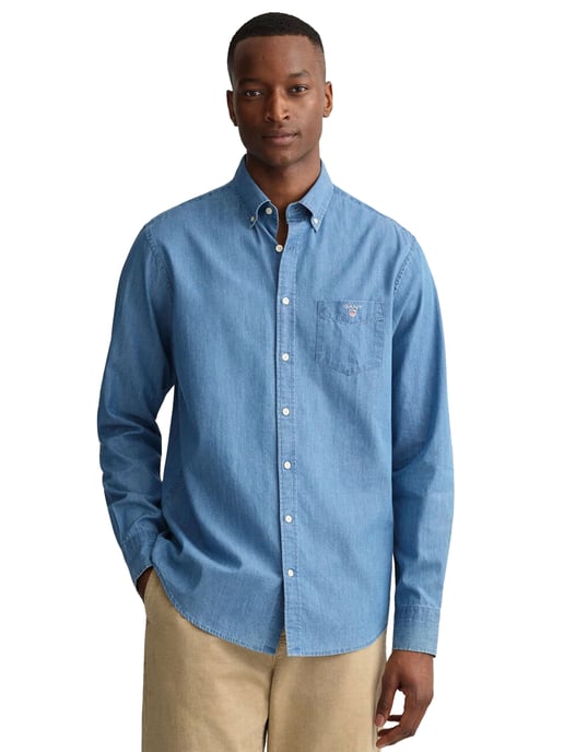 Gant Herren Regular Fit Hemd | Das Indigo Hemd - Image 1
