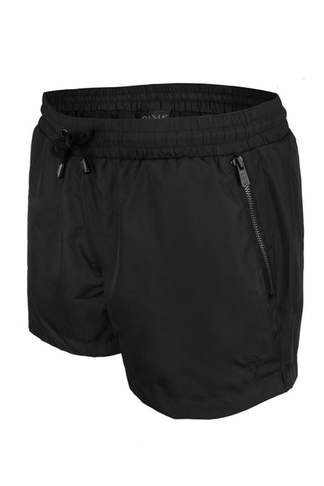 Signature Black Swim Shorts with Matte Black Detailing